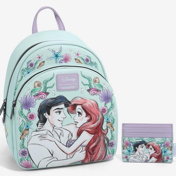 NEW Loungefly Disney The Little Mermaid Couple Hug Mini Backpack - Picture 7 of 8